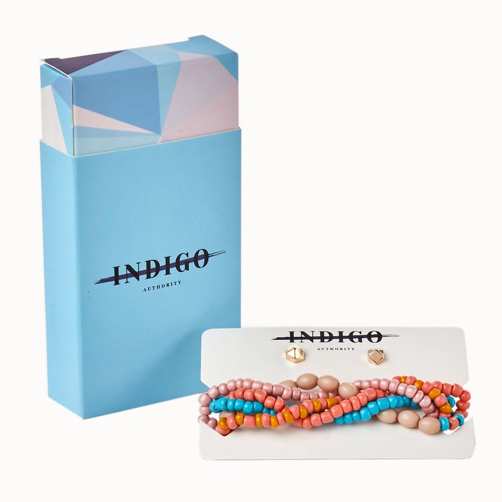 Indigo Authority Monarch Pastel Bracelet & Earring Set